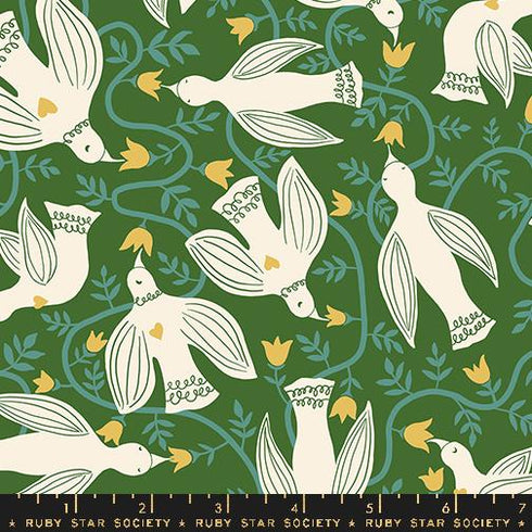 Endpaper Hummingbirds in Sarah Green - Ruby Star Society Sold by the Half Yard